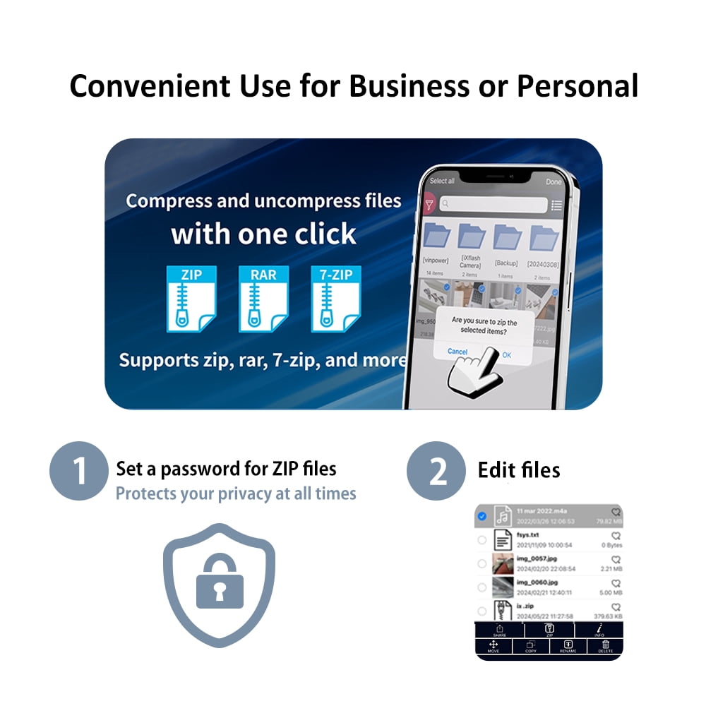 PioData iXflash 128GB Lightning & USB-A Flash Drive, Morandi Blue, Apple MFi Certified with iPhone, iPad & Computer Storage