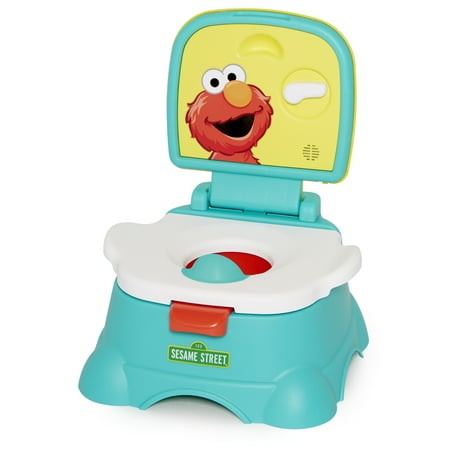 Sesame Street Elmo Hooray 3-in-1 Potty Chair, Toilet Trainer, Step Stool, Flush Handle, Unisex