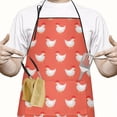 thumbnail image 2 of Red Chicken Pattern Apron-Garden Aprons for Women with Pockets-Cotton Linen Waterproof Kitchen Cooking Gardening Aprons Adjustable for Kitchen,Cooking,BBQ and Salon 33x27 Inch, 2 of 5