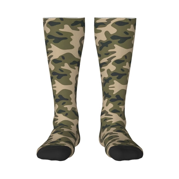 Women's Knee High Socks Army Camouflage Pattern Outdoor Casual Tube Socks