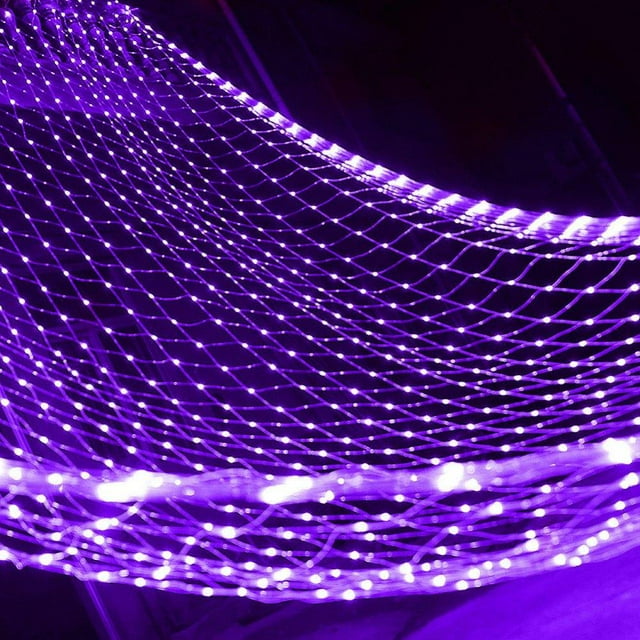 PENGXIANG Net Christmas Lights 200 LED 9.8ft x 6.6ft Bright Purple Outdoor Fariy String Mesh Light Plug in Waterproof Hanging Decorative Lighting for Bushes Christmas Tree Wrap Holiday