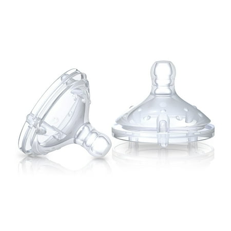 Nuby Natural Touch SoftFlex Breast Size Nipples 2 Pack, Medium Flow