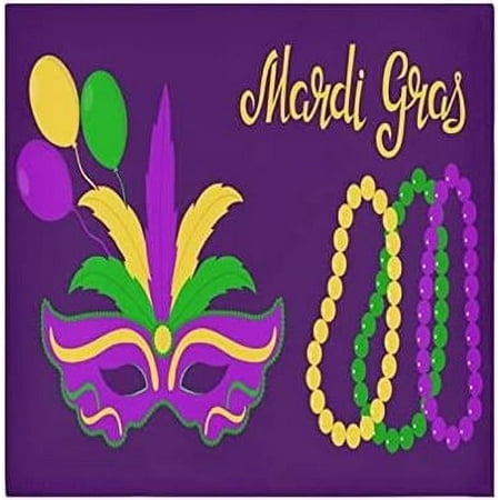 

Bestwell 1 pcs Mardi Gras Cloth Napkins Oversized Washable Reusable Polyester Dinner Table Napkins for Family Restaurant Party Decor 20 x20