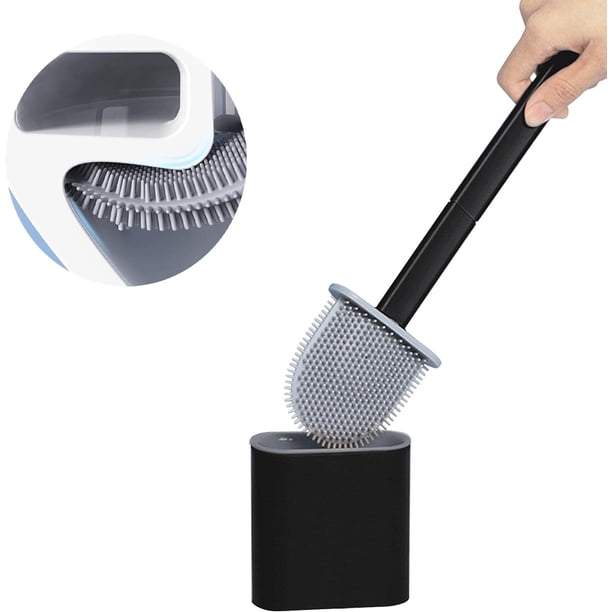 Recambio Escobillas De Baño Cepillo De Repuesto Negro Con Mango De Acero Inoxidable Escobillas Baño Recambios