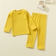 thumbnail image 2 of Hjtefg Kids' Sleepwear Set - Cozy Long-Sleeve Top & Pants, Soft Toddler Pajama Outfit for Boys & Girls, Comfortable 2-Piece Home Clothes for Play & Relaxation,Color: Yellow Size: 5-6 Years, 2 of 4