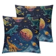 thumbnail image 2 of Acheng Pillowcase Standard/Queen Size, Funny Space Dinosaur Print Pattern Pillow Covers  Pac Soft Pillow Cases with Zipper White, 2 of 6