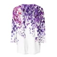 thumbnail image 5 of Womens Tops Fashion Short Sleeve Round Neck Printed Versatile Stylish Womens Golf Shirt,Purple-1,XL, 5 of 5