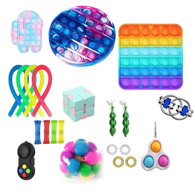 TheFound Sensory Toys Set Stress Relief Finger Training Dimple Games Kit