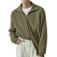 thumbnail image 3 of JTieacloth Cardigan Sweaters for Men Sweater Coat Zip Up Cardigan Style Oversized Knit Sweater Jacket Casual Loose Fit Outwear For Autumn(Green,XXL), 3 of 6
