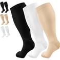 thumbnail image 7 of 3 Pack Plus Size Compression Socks for Women & Men Wide Compression Socks Knee High Stockings for Women Wide Calf, 7 of 7