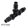 thumbnail image 4 of Conector de tubo en forma de tee de goteo Barb para manguera de diámetro interno de 8 mm para sistema de riego de jardín, plástico 10 piezas, 4 of 4