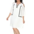 thumbnail image 3 of White Mark Women's Plus Size Cold Shoulder Short Dress, 3 of 4