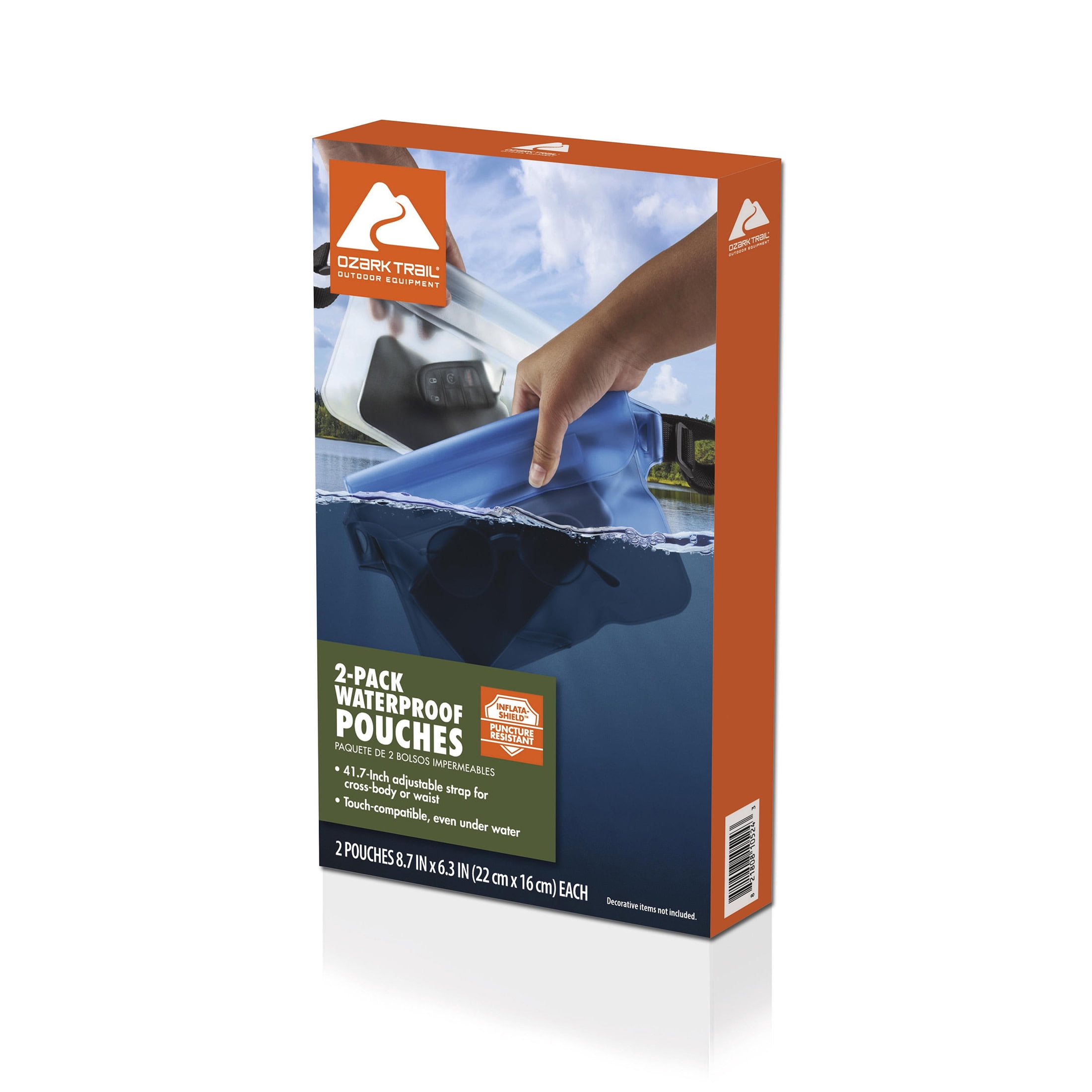 Ozark Trail Waterproof Pouch with Adjustable Strap (2-Pack)