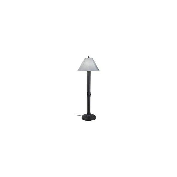 Seaside Black Body & Canvas Granite Sunbrella Shade Fabric Floor Lamp
