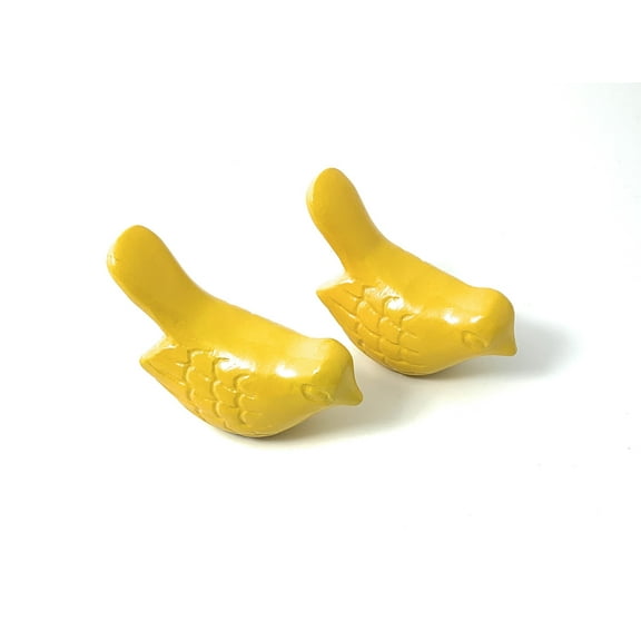 Bird Figurine of Health and Happiness- Yellow (Set of 2, 3.5"L)