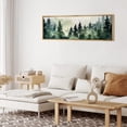 thumbnail image 4 of IDEA4WALL Extra Large Framed Canvas Print Wall Art Misty Forest Watercolor Tranquil Pine Trees with Birds Silhouette Artwork Nature Wilderness Fine Art Decor for Home Decoration - 60"x20", 4 of 5