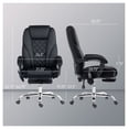 thumbnail image 3 of Vinsetto Black Massage Executive Office Chair, Heated Reclining Computer Chair with Footrest, Velvet Polyester Swivel Desk Chair for Home Office, 26.5"W x 28.25"D x 46.75"H, 3 of 9