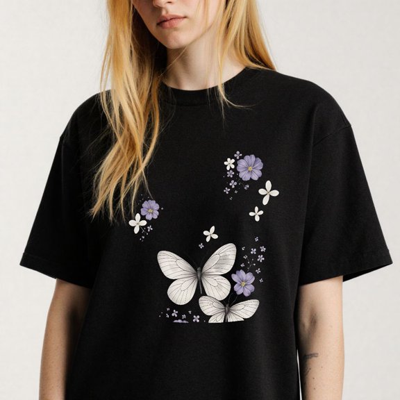 FLXDiy Women's Floral Print T-Shirt Short Sleeve Graphic S-4XL