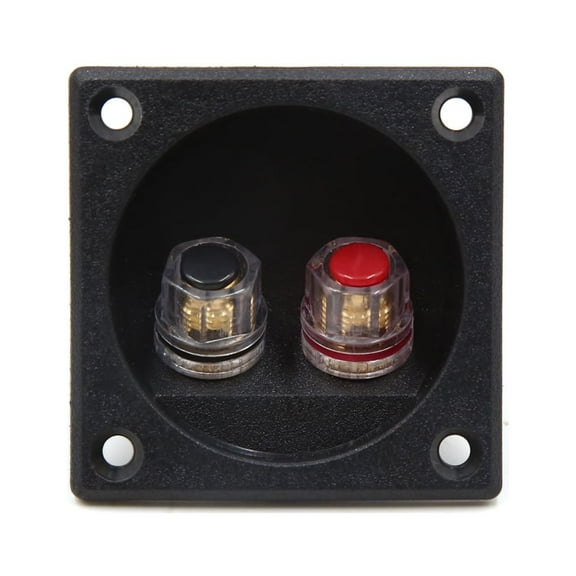 Unique Bargains Black Square Shape Binding Post Speaker Box Double Terminal Wire Connector Board
