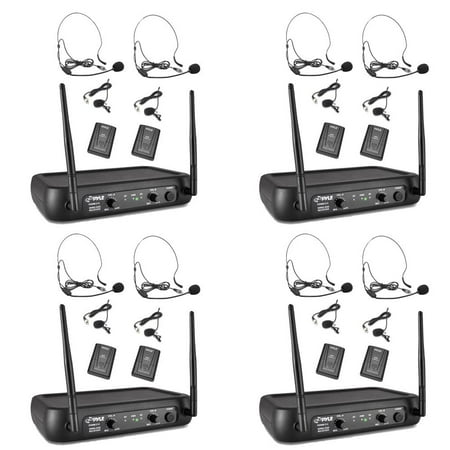 Pyle Pro Bodypacks, Lavaliers, Headsets VHF Wireless Microphone System (4