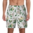thumbnail image 2 of Goofa Lilies Flowers Printed Men's Swim Trunks Board Shorts Quick Dry Mens Swimming Trunks with Compression Liner,Breathable Fit Hawaii Beach Shorts-XX-Large, 2 of 9