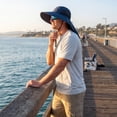 thumbnail image 5 of Outdoor UPF50+ Mesh Sun Hat Wide Brim Fishing Hat with Neck Flap Sun Hat for Men Women,One Size, 5 of 7