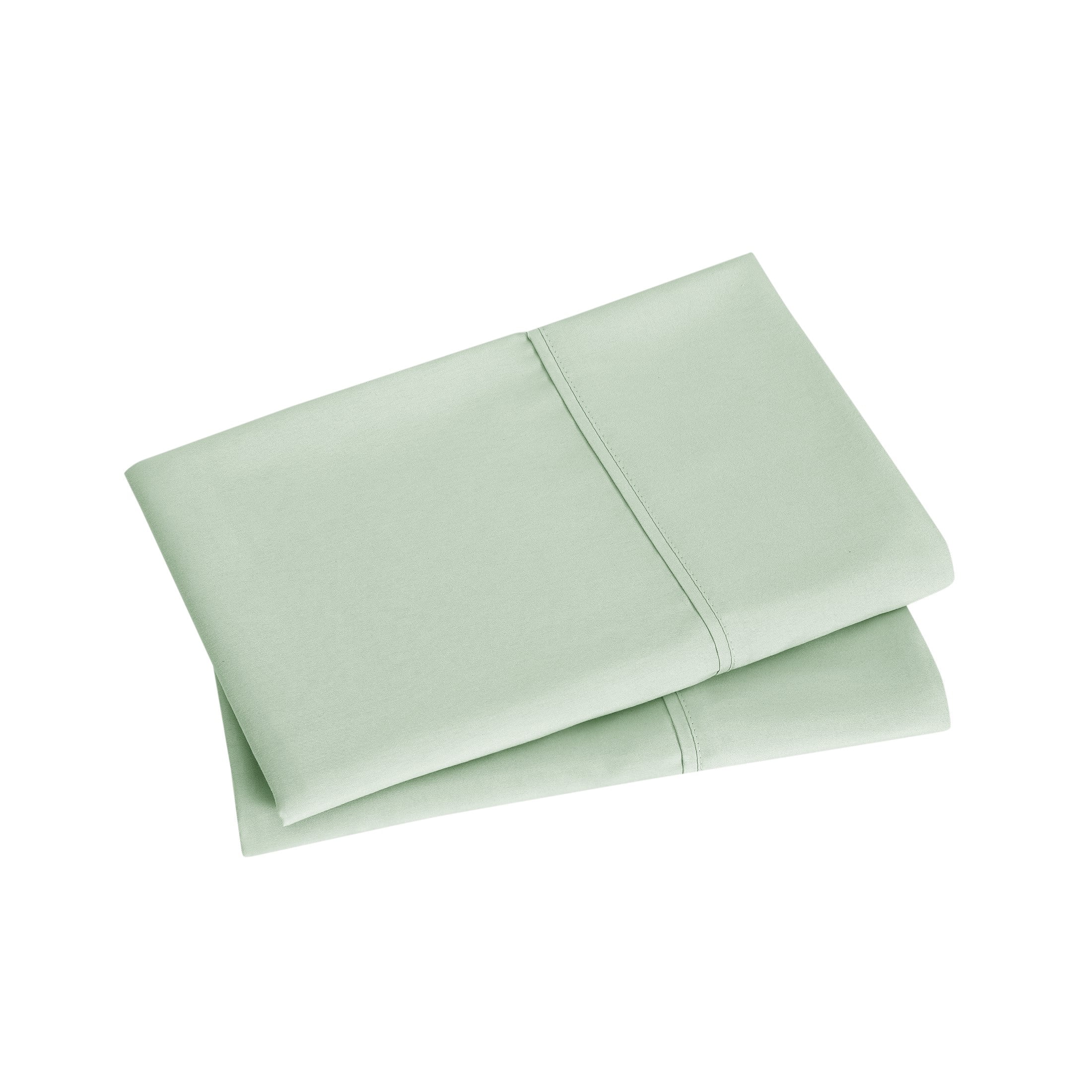Mainstays Super Soft Brushed Microfiber Pillowcase Set, Light Green, Standard/Queen, 2 Piece