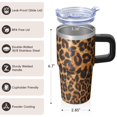 thumbnail image 3 of Leopard Print 20 oz Stainless Steel Tumbler with Handle and Straw – Insulated Travel Cup with Sliding Lid, 360° Full Wrap Printed Mug for Home, Outdoor & Sports Use, 3 of 6