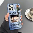 thumbnail image 1 of One Piece Anime Roronoa Zoro Electroplating Fall Shockproof Case For iPhone 15 14 Plus 13 12 11 Pro X Xs Max Cover WK364, 1 of 1