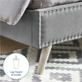 thumbnail image 4 of DeCoro Austin Diamond Tufted Upholstered Platform Bed | Headboard and Wood Frame with Wood Slat Support, King, Peyton Steel, 4 of 10