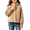 thumbnail image 6 of Boys Girls Fleece Jacket Kids Unisex 1-13Years Fleece Full Zipper Jacket Stand Collar Long Sleeve Casual Outerwear Warm Coat, 6 of 7