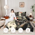 thumbnail image 3 of Manfei Zen Red Sun Cliff Twin Comforter Sets for Girls Women, Chinese Temple Bedding Set, Beige Black Red, Black Reversible 2pcs, 1 Comforter and 1 Pillowcase, 3 of 6