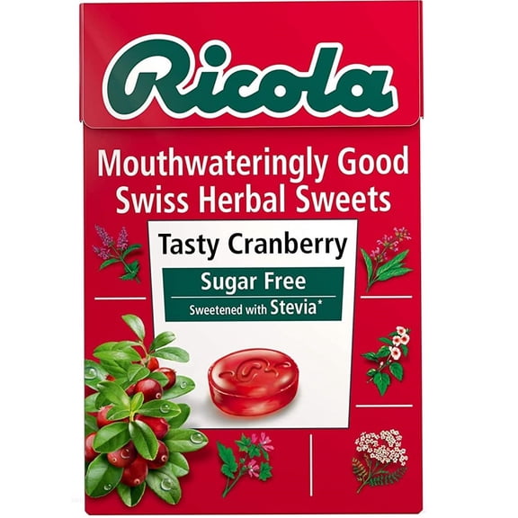 Ricola Tasty Cranberry Swiss Herb Lozenges Sugar Free Candy 45g