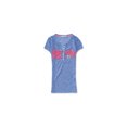 thumbnail image 1 of Aeropostale - Camiseta henley jaspeada para mujer, azul, extra pequeña, 1 of 1