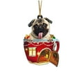 thumbnail image 2 of French Christmas Ornament Pug Christmas Hanging Ornament Acrylic French Ornament for Christmas Tree Hanging Pendant Dog Lovers Gift for Women Mom/ Bulldog Christmas Ornament B, 2 of 6
