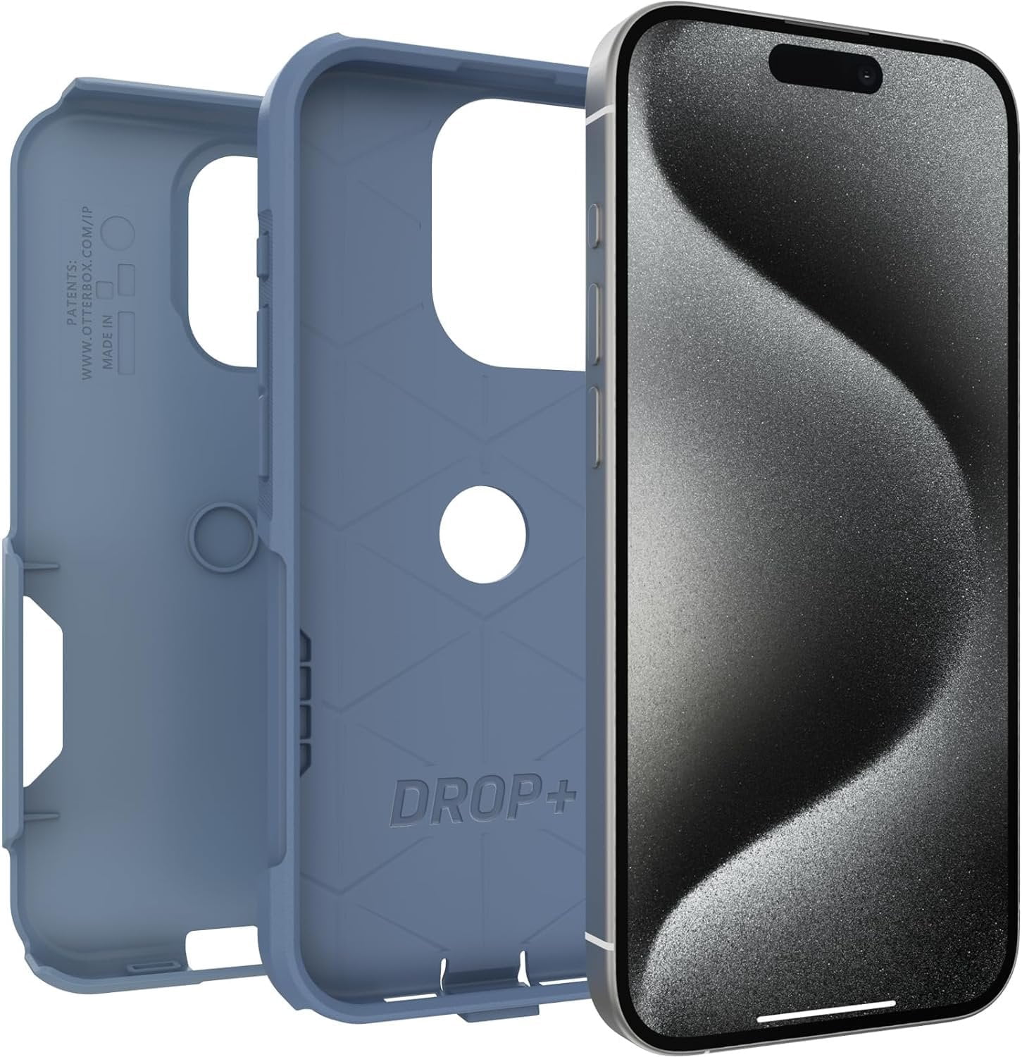 OtterBox Commuter Series Slim Cell Phone Case iPhone 15 Pro, Crisp Denim Blue