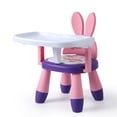 thumbnail image 4 of Silla portátil para comer para bebés, asiento de con bandeja , de comedor antideslizante, taburete bajo, ños - Conejo morado Hugo Sillas para niños, 4 of 6
