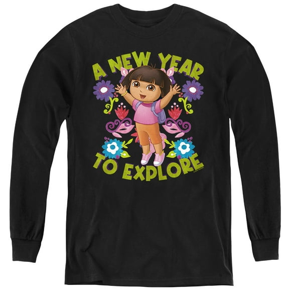 Popfunk A New Year To Explore Youth Long Sleeve T Shirt, Black, Small