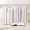 thumbnail image 4 of Pack of 2 Outdoor Pillow Covers 16x16 Inch Waterproof Pink Grey Striped Throw Pillow Covers,Decorative Couch Pillow Shams Protectors Geometric Vertical Stripes Minimalist Patio Cushion Pillowcases, 4 of 8