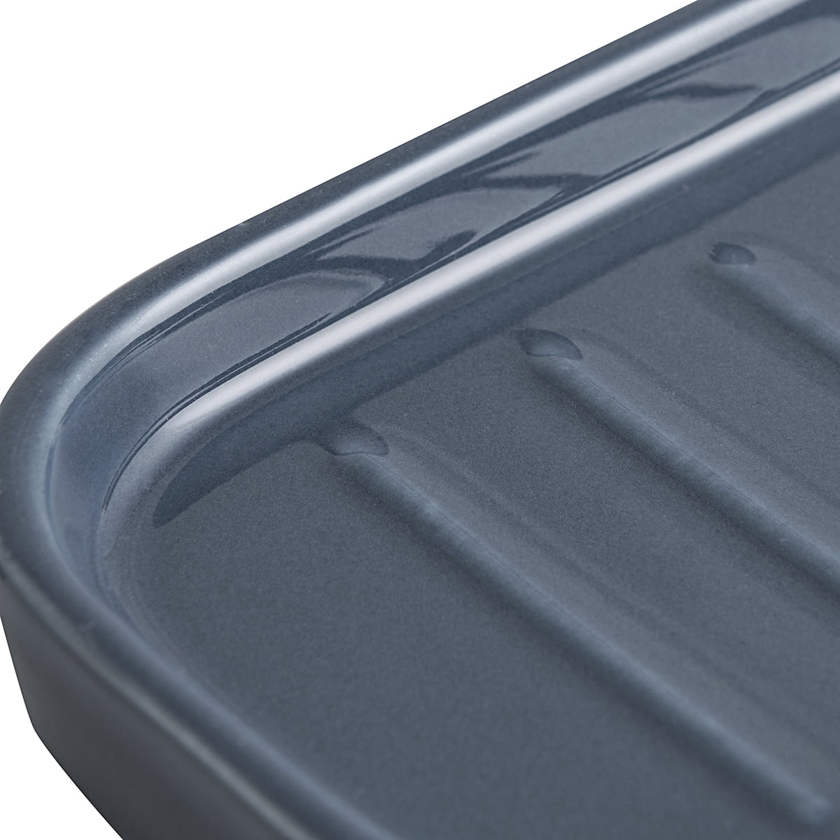 (3 pack) Mainstays Basic Ceramic Soap Dish Navy