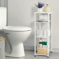 thumbnail image 6 of Bathroom Storage Shelf Freestanding 4 Tier Small Shelving Unit Organizer, White, 6 of 7