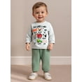 thumbnail image 4 of BemeyourBBs Boy Fall Outfits Animal Print Long Sleeve Pullover + Solid Pants Set, 4 of 9