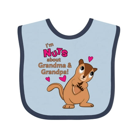 

Inktastic I m Nuts About Grandma and Grandpa Gift Baby Boy or Baby Girl Bib