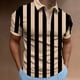 thumbnail image 1 of Blusa y camisa de manga corta con cuello vuelto Camisa casual de manga corta para hombre con estampado de rayas Camisa de manga corta con cuello vuelto para hombre, 1 of 7