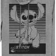 thumbnail image 2 of Junior's Lilo & Stitch Black and White Tonal Cowl Neck Sweatshirt Gray Heather Small, 2 of 4