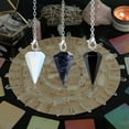 thumbnail image 4 of ORUYROP 3 Pcs Pendulum Crystal Set Natural Opal Labradorite Obsidian Healing Crystal Quartz for Divination Dowsing Reiki Energy Balance Gemstone Pendants Witchcraft Accessories, 4 of 6