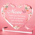 thumbnail image 2 of Personalized Mother's Day Gift, Exquisite Heart-Shaped Acrylic Desk Decor with Acrylic Base, Gift Box, and Mother’s Day Card., 2 of 7