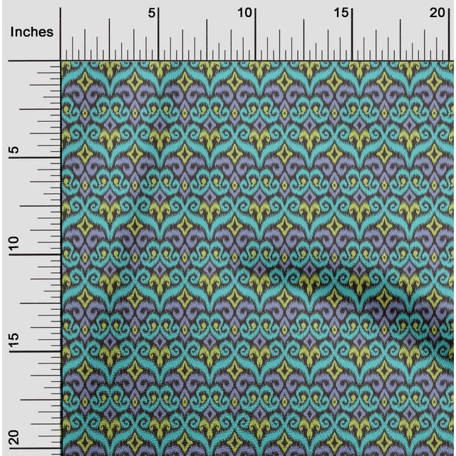 oneOone Cotton Silk Fabric Swirl & Paisley Ikat Printed Craft Fabric BTY 42 Inch Wide