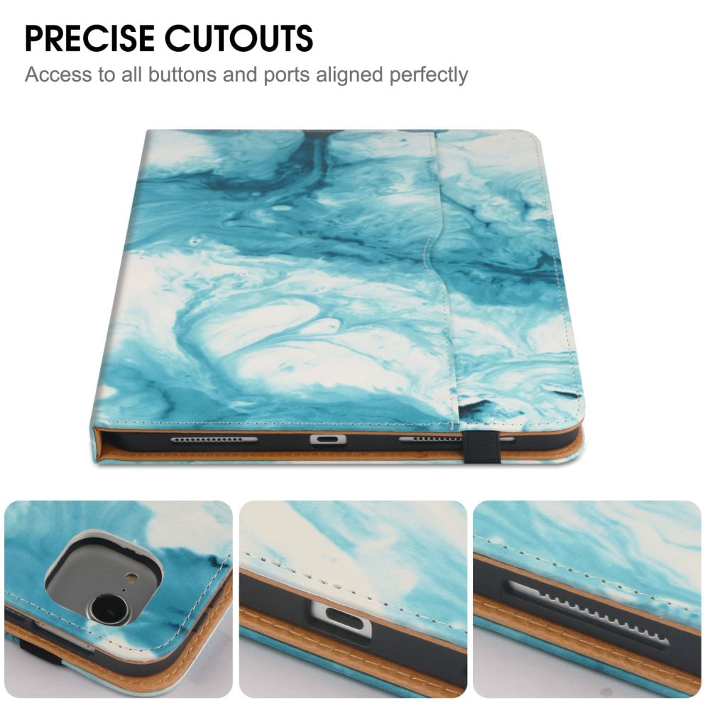 iPad Pro 12.9 Case 2022/2021/2020/2018, iPad 12.9 Inch Pro Case 6th/5th/4th/3rd Generation w/Pencil Holder, Folio Stand Protective Cover w/Auto Sleep/Wake, Multiple Viewing Angles, Green Cloud…