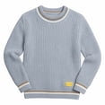 thumbnail image 4 of NORO ARK Kids Sweater (0-11 Years) Thickened Knitted High Collar Long Sleeved Acrylic Light Blue Size 4T, 4 of 6